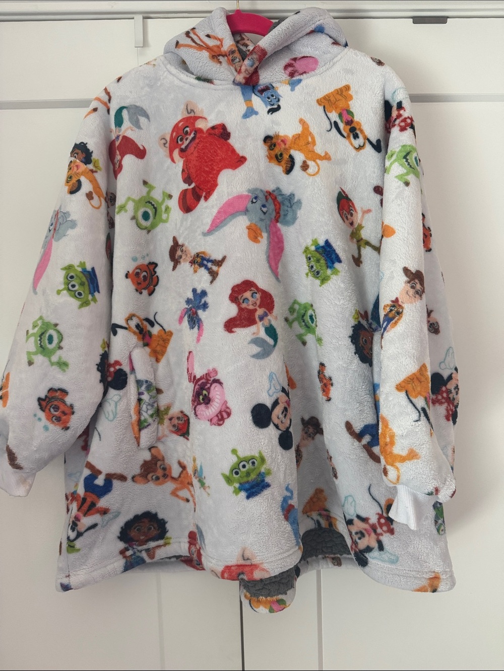 Plush Hooded Disney Character Pullover - Multi Color